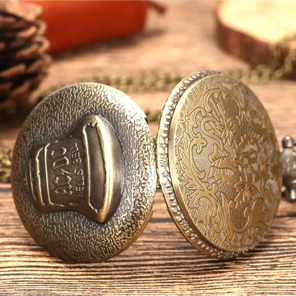 AC/DC Pocket Watch Hells Bell 80's Men's Birthday Christmas Valentines Gift NEW